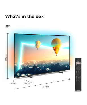 PHILIPS 55PUS8007/12 LED TV (Flat, 55 Zoll / 139 cm, UHD 4K, SMART TV, Ambilight, Android TV™ 11 (R))