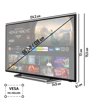 TOSHIBA 55UF3D63DA Fire TV (Flat, 55 Zoll / 139 cm, UHD 4K)