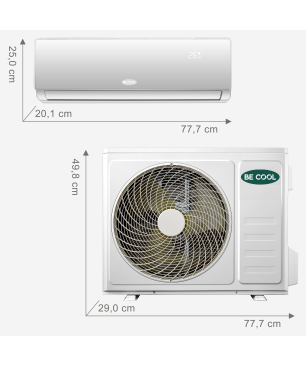 BECOOL BC12SK2101QW inkl. Vollinstallation Split Klimagerät Weiß Energieeffizienzklasse: A++, Max. Raumgröße: 105 m³