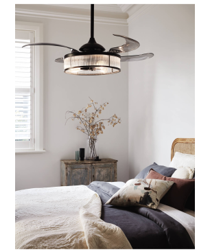 BEACON Fanaway Corbelle Deckenventilator Transparent (60 Watt) schwarz