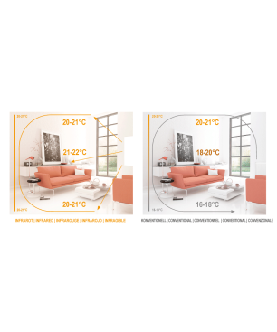 VIESTA F450 Heizpaneel + Thermostat TH12 Infrarotheizung (450,00 Watt)