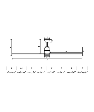 FARO Manhattan Deckenventilator Grau / Silber (56 Watt, Durchmesser	244 cm)