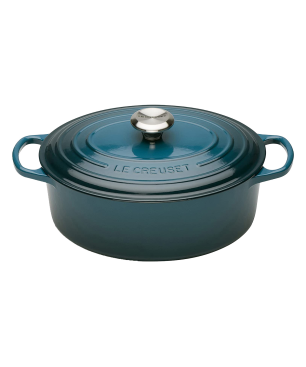 LE CREUSET Bräter oval 29 cm Topf Metall blau