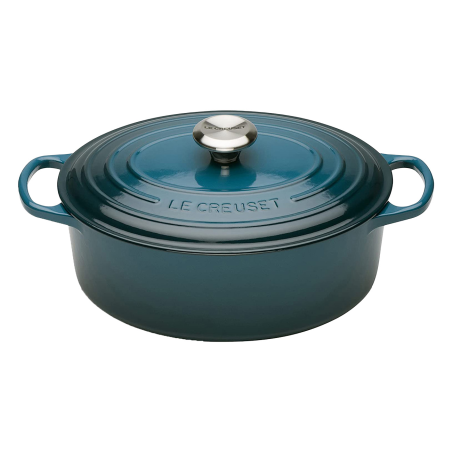 LE CREUSET Bräter oval 29 cm Topf Metall blau