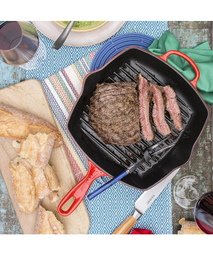 LE CREUSET 26 cm Bratpfanne (Stahl, Beschichtung: Emaille) rot