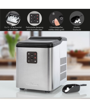 PROFICOOK PC-EWB 1253 Eiswürfelmaschine (120 Watt, Silber)
