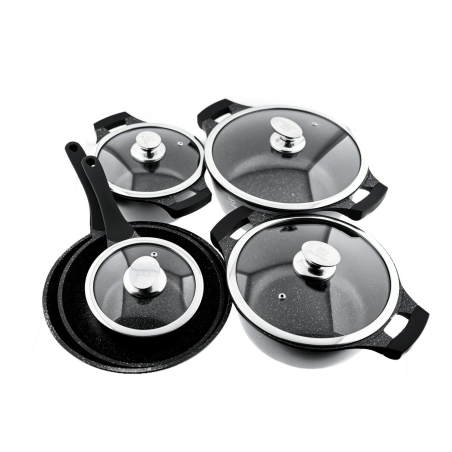 CHEFFINGER Kochgeschirr Set 10 tlg Kochtopf Aluminium