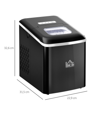 HOMCOM mit automatischer Reinigungsfunktion Eiswürfelmaschine (120 Watt, Schwarz)