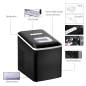 HOMCOM mit automatischer Reinigungsfunktion Eiswürfelmaschine (120 Watt, Schwarz)