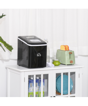 HOMCOM mit automatischer Reinigungsfunktion Eiswürfelmaschine (120 Watt, Schwarz)
