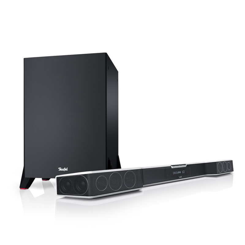 TEUFEL CINEBAR DUETT Power Edition "2.1-Set", Soundbar, Schwarz / Weiß