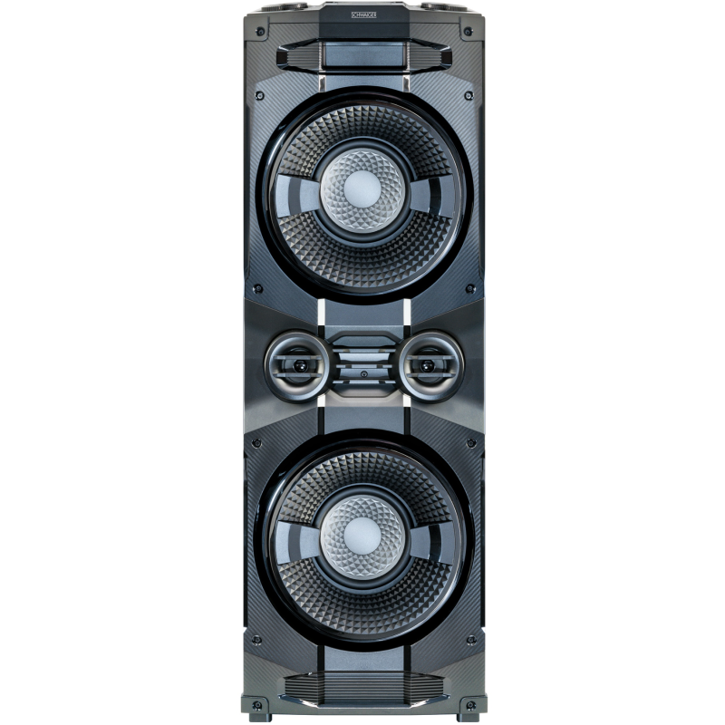 SCHWAIGER -658057- Bluetooth Party Soundsystem mit LED-Lichteffekten, Schwarz
