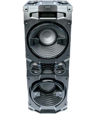 SCHWAIGER -658057- Bluetooth Party Soundsystem mit LED-Lichteffekten, Schwarz