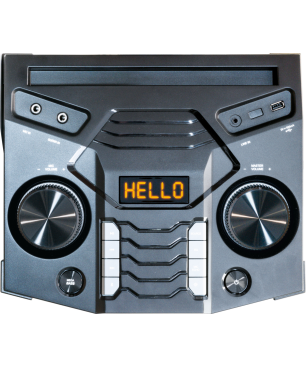 SCHWAIGER -658057- Bluetooth Party Soundsystem mit LED-Lichteffekten, Schwarz