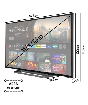 TOSHIBA 50UF3D63DA Fire TV (Flat, 50 Zoll / 126 cm, UHD 4K)