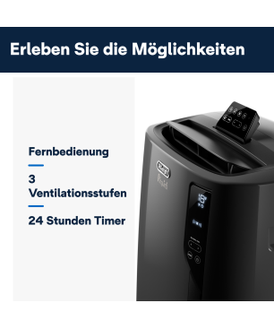 DELONGHI Pinguino PAC EL112 CST Klimagerät Anthrazit (Max. Raumgröße: 110 m³, EEK: A+)
