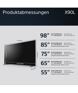SONY BRAVIA XR-65X90L LED TV (Flat, 65 Zoll / 164 cm, UHD 4K, SMART TV, Google TV)