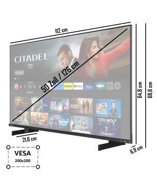 TOSHIBA 50QF5D63DA Fire TV (Flat, 50 Zoll / 126 cm, UHD 4K)