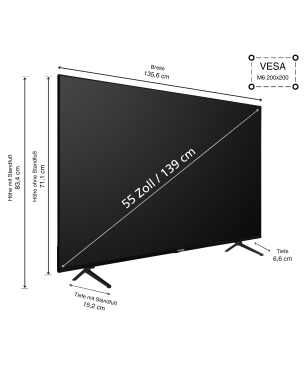 TELEFUNKEN XU55GA660S LED TV (Flat, 55 Zoll / 139 cm, UHD 4K)