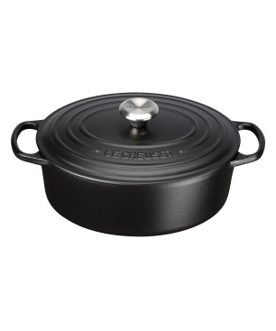 LE CREUSET Bräter oval 33 cm Topf Metall schwarz