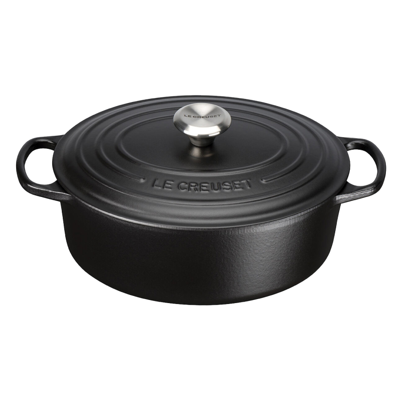 LE CREUSET Bräter oval 33 cm Topf Metall schwarz