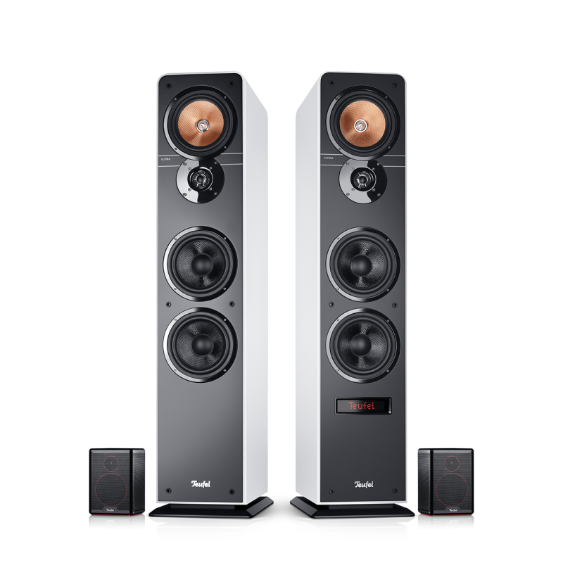 TEUFEL Ultima 40 Aktiv Surround "4.0-Set" 4.0 System, Bluetooth, Weiß / Schwarz)