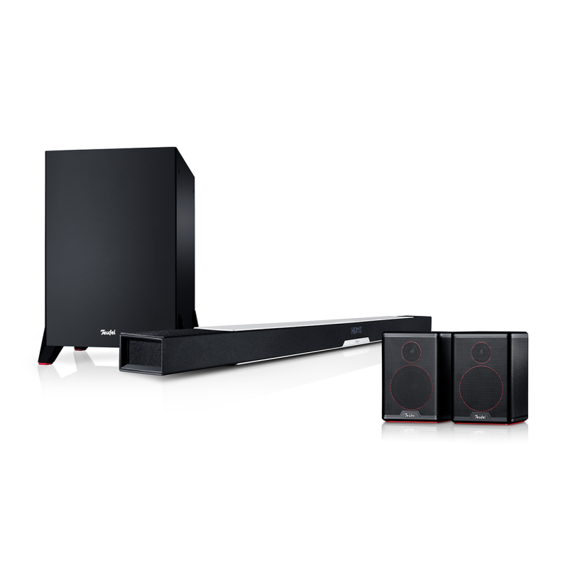 TEUFEL CINEBAR LUX Surround Ambition "5.1-Set", 5.1 Heimkino-System, Weiß / Schwarz TEUFEL CINEBAR LUX Surround Ambition "5.1-Set", 5.1 Heimkino-System, Weiß / Schwarz