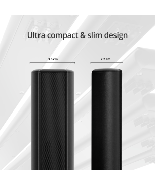 QEUS APS50 black HiFi Lautsprecher (Linienstrahler, Black)