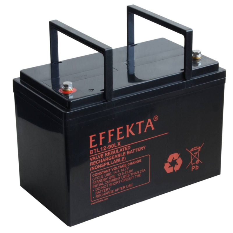 EFFEKTA Effekta BTL 12-90 12V 90Ah Blei Akku / Blei-Vlies Akku AGM VRLA AGM Bleiakku, AGM, 12 Volt, 90 Ah 1 Stück