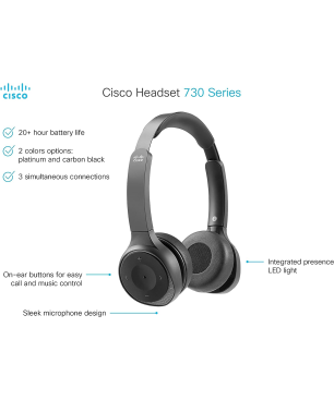CISCO Cuffie serie 730, Over-ear Bluetooth kopfhörer Bluetooth Schwarz