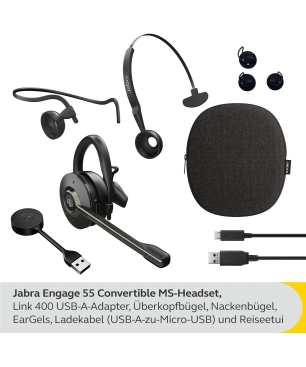 JABRA Engage 55, In-ear Kopfhörer Bluetooth Schwarz