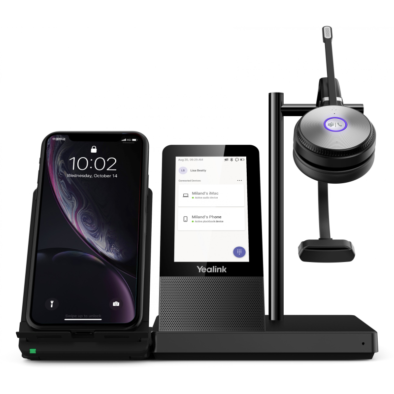 YEALINK WH66 Mono Teams, On-ear Mono-Headset Bluetooth Schwarz