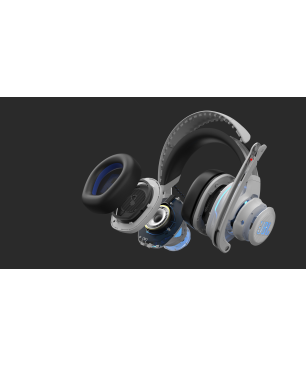 JBL Quantum 910 PWL, Over-ear Gaming Headset Bluetooth Weiß/Blau