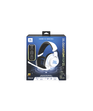 JBL Quantum 910 PWL, Over-ear Gaming Headset Bluetooth Weiß/Blau