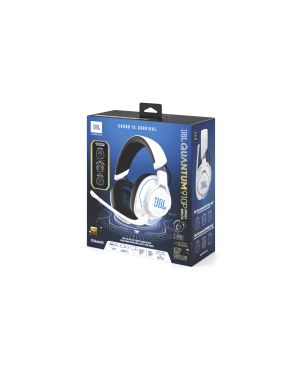 JBL Quantum 910 PWL, Over-ear Gaming Headset Bluetooth Weiß/Blau