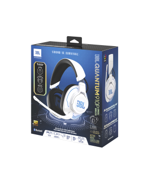 JBL Quantum 910 PWL, Over-ear Gaming Headset Bluetooth Weiß/Blau