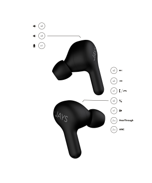 JAYS t-seven Active Noise Cancelling (ANC) True Wireless Bluetooth Kopfhörer bis zu 20h Akkulaufzeit, In-ear Bluetooth Kopfhör