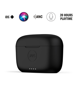 JAYS t-seven Active Noise Cancelling (ANC) True Wireless Bluetooth Kopfhörer bis zu 20h Akkulaufzeit, In-ear Bluetooth Kopfhör