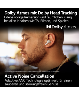 LG TONE Free DT90Q, In-ear Kopfhörer Bluetooth
