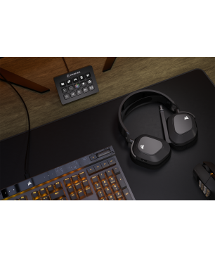 CORSAIR HS80 Max, Over-ear Gaming Headset Bluetooth Stahlgrau