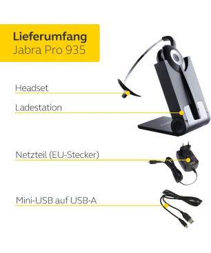JABRA Pro 935, On-ear Kopfhörer Bluetooth Schwarz