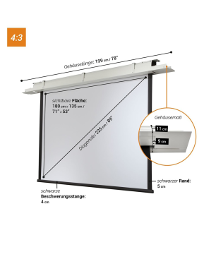 CELEXON Motor Expert Deckeneinbauleinwand, Bildbreite: 180 cm