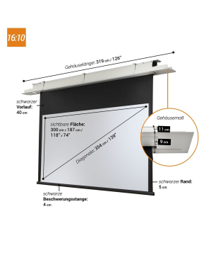CELEXON Motor Expert Deckeneinbauleinwand, Bildbreite: 300 cm