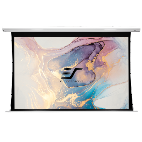 ELITE SCREENS SAKER TAB TENSIONSchwarz / MaxWhite FG / 222 x 125 (16:9)(Vorlauf 30cm) Beamer Leinwand