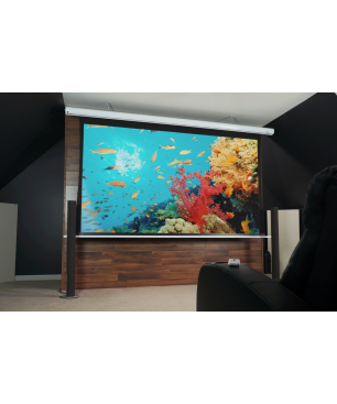 ELITE SCREENS SAKER TAB TENSIONSchwarz / MaxWhite FG / 222 x 125 (16:9)(Vorlauf 30cm) Beamer Leinwand