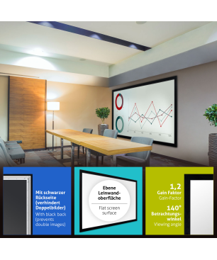 ESMART Professional MIRALE 443 x 249 cm (200") 16:9 Rahmen-Leinwand