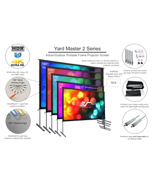 ELITE SCREENS YARD MASTER 216:9 / CineWhite (Projektion von vorne) / 299 x 168 Beamer Leinwand