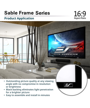 ELITE SCREENS SABLE FRAME16:9 / CineWhite / 266 x 149 Beamer Leinwand