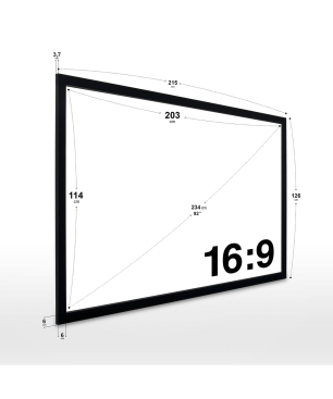 ESMART Professional MIRALE Akustik-Rahmen 203 x 114 cm (92") 16:9 Rahmen-Leinwand