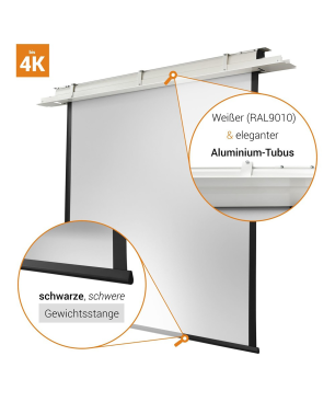 CELEXON Motor Expert Deckeneinbauleinwand, Bildbreite: 200 cm